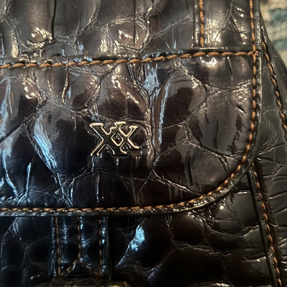 textured, navy, blue/gray clutch. - Picture 6 of 7